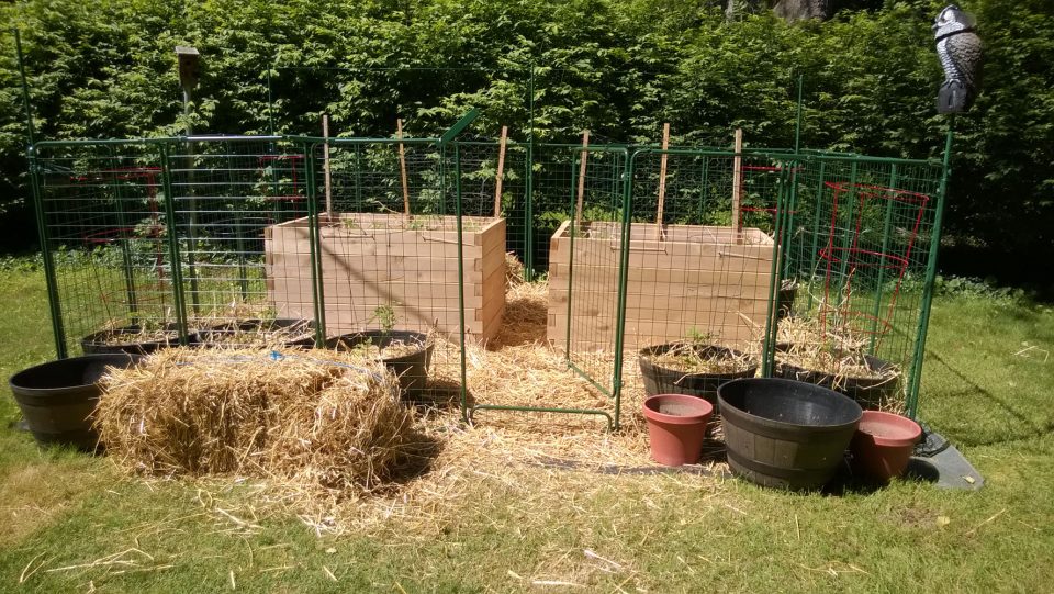 Garden Defender in a Raised Bed and containter setup